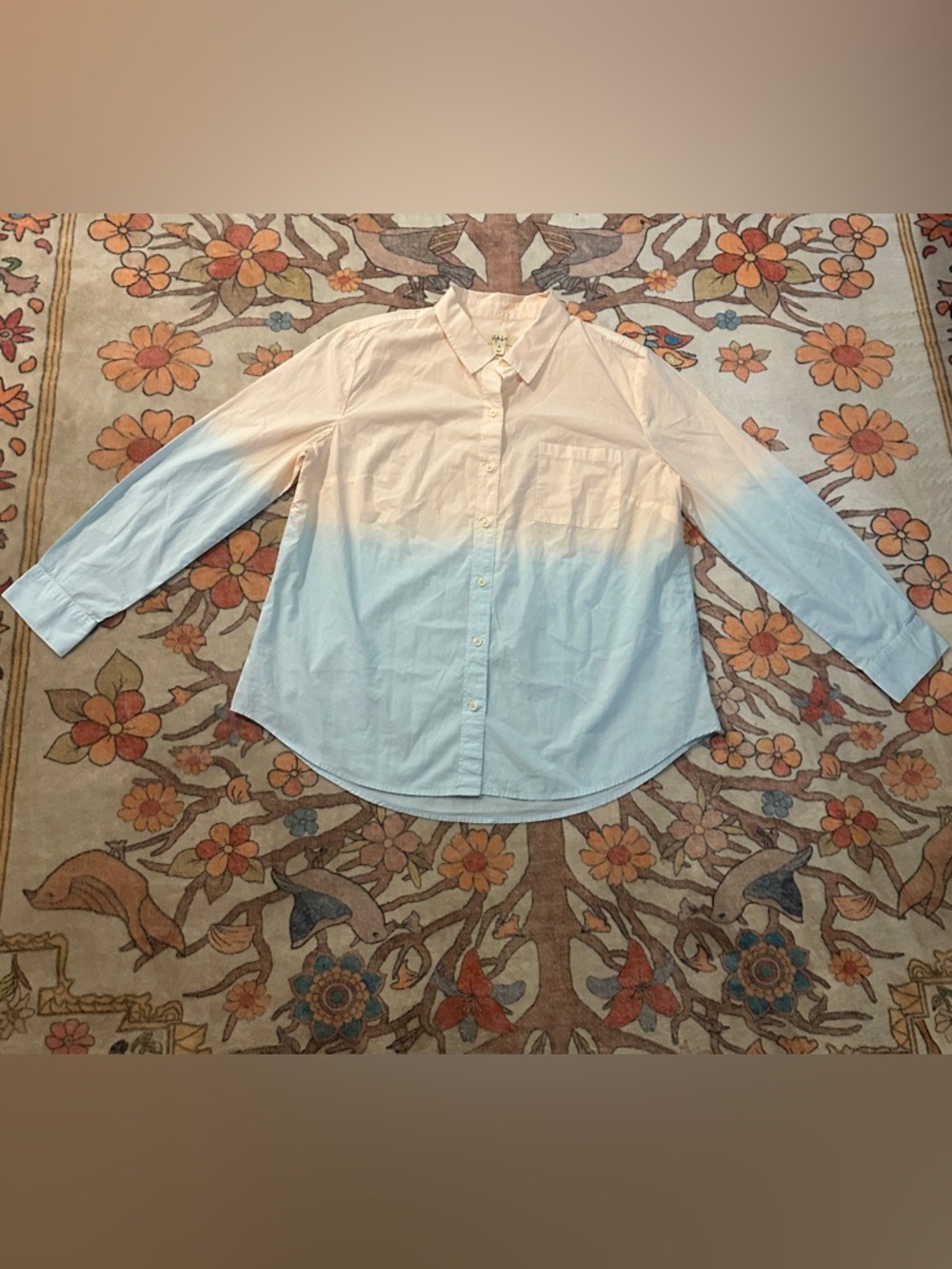 Style & Co. Peach-to-Blue Ombre Button-Down Shirt
